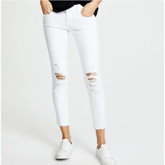 J Brand Cropped Low Rise Jeans 9326 Demented White - Size 24 - Picture 1 of 11